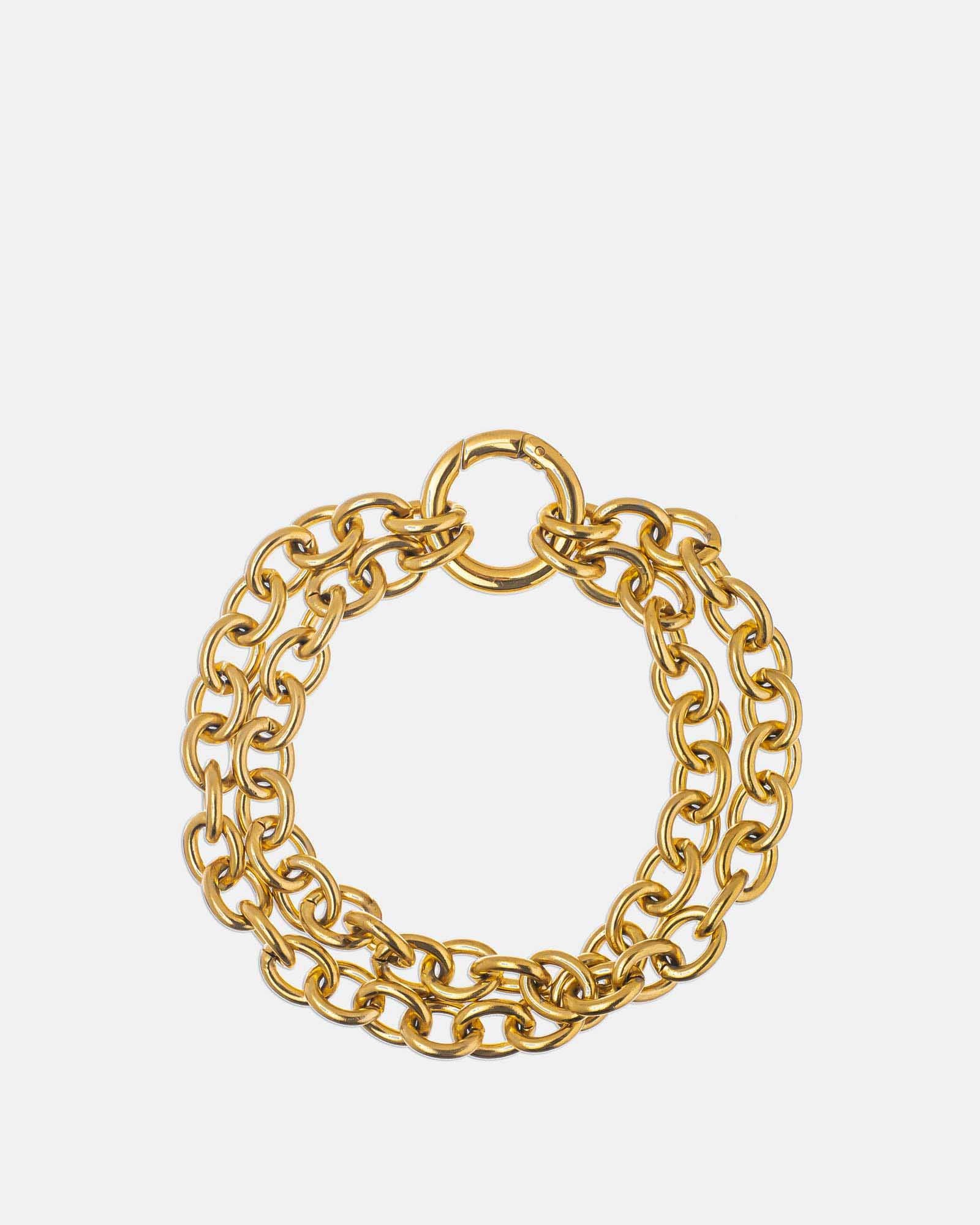 Susan Shaw Gold Double Chain with Cotton Pearl Bracelet - Abraham's